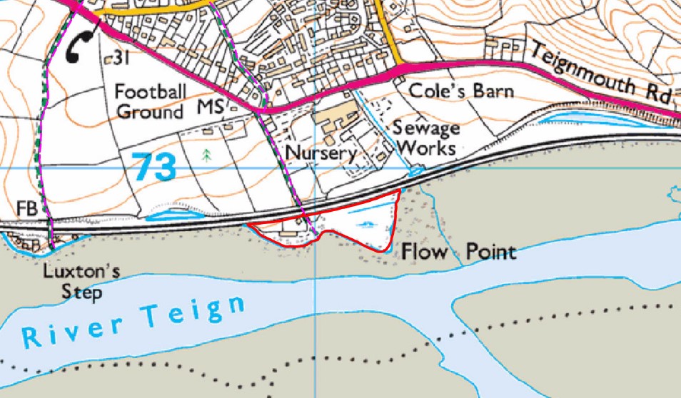 image showing map of the Teign Estuary and land at Flow Point