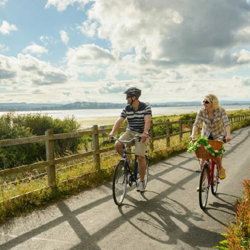 Estuary side cyclists